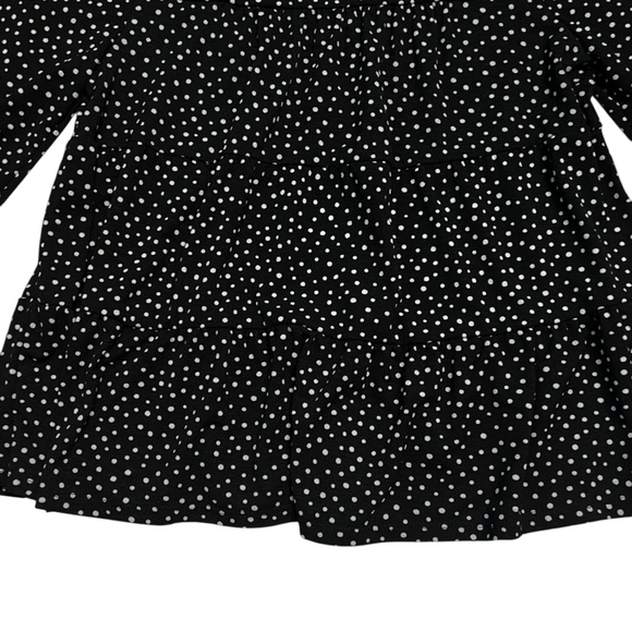 Monteau Los Angeles - Women’s Polka Dot Peasant Top Sz. MD - Picture 3 of 5